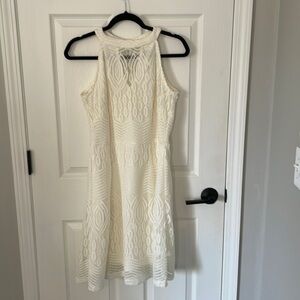 Ivory lace dress.